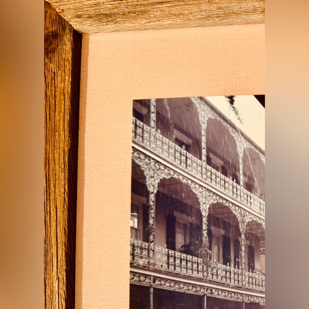 Signed 16x14 Jack Buck framed vintage New Orleans architecture photography - Picture 3 of 9